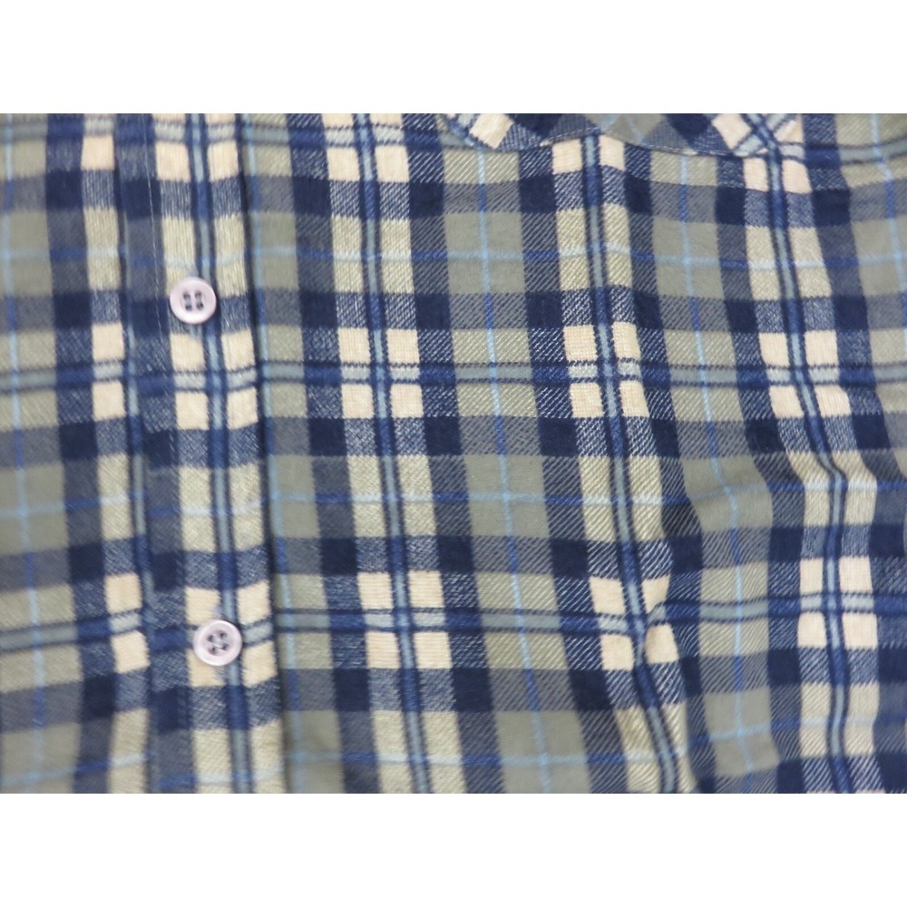 Big Yank Men's Grey Plaid Flannel Button Up Casual Long Sleeve Shirt Size L - Picture 2 of 9
